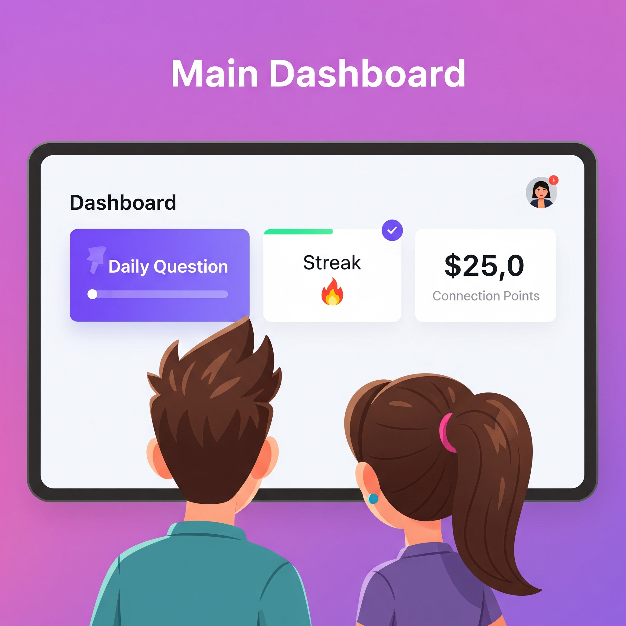 Couple viewing lovelab main dashboard together